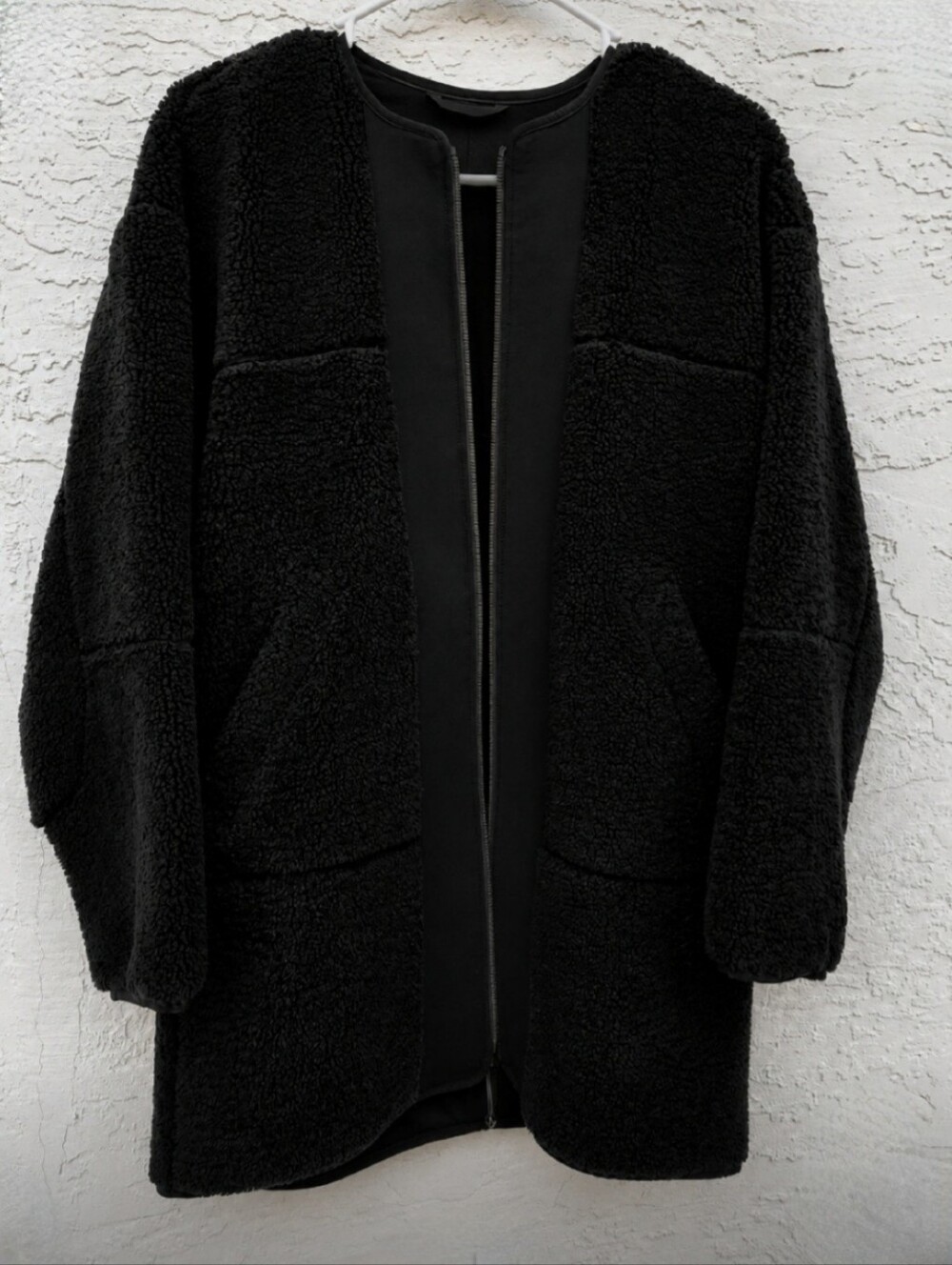 Lululemon Colarless Textured Fleece Full Zip Oversized Coat Jacket Size 6 - Picture 8 of 13